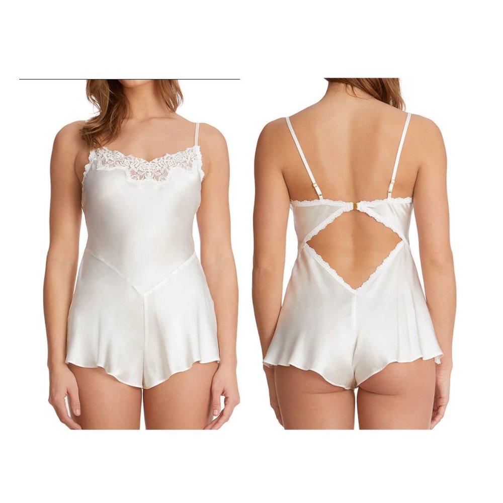 HANKY PANKY X Monique Lhuillier Jolie Silk Romper Sz L